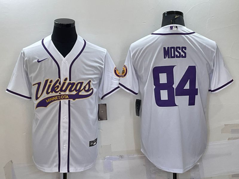 Men Minnesota Vikings #84 Moss White 2022 Nike Co branded NFL Jersey